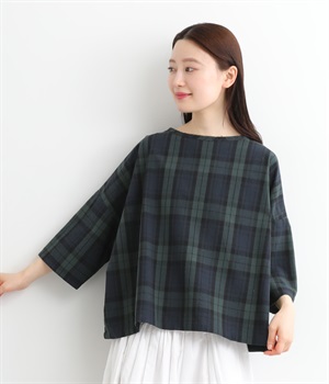 コットンワイドプルオーバー(ブラックウォッチ-3L)