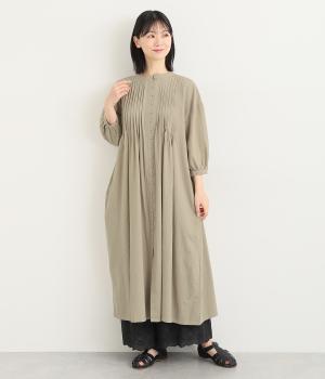 コットンスラブピンタックワンピース