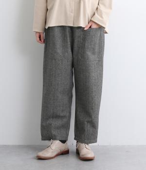 ウールヘリンボーンWポケットパンツ(クロ-L)
