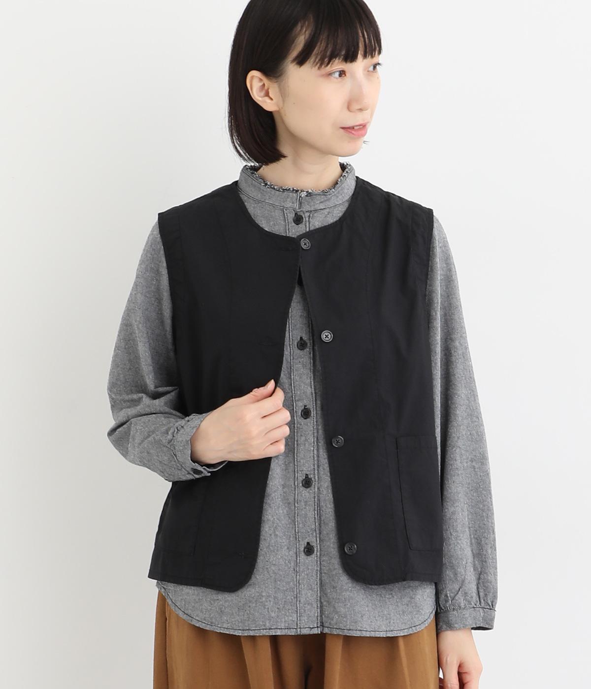 コットンダンプバイオウォッシュ加工パッチポケットベスト（D*g*y）の