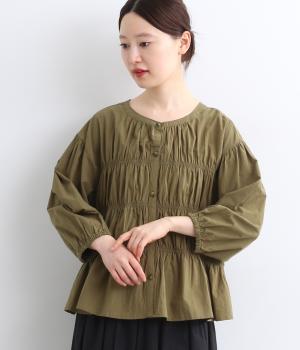 ローンワッシャーギャザーブラウス