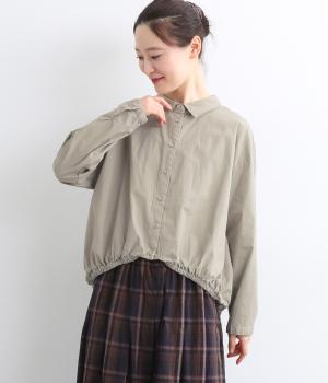 コットンハイカウントストレッチ裾ゴムシャツ