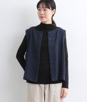 デニムドットジャカード2wayベスト