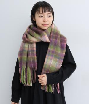 チェック柄大判マフラー