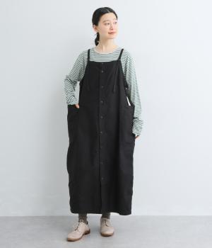 ムラバックサテンワークサロペットスカート