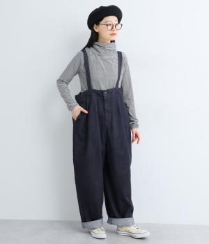 コットン11ozデニムサスペンダーワークトラウザー(ワンウォッシュ-M)
