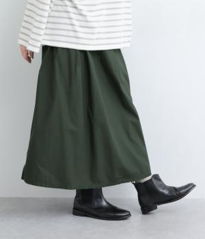 コットンタイプライタータックフレアスカート(グリーン-F)