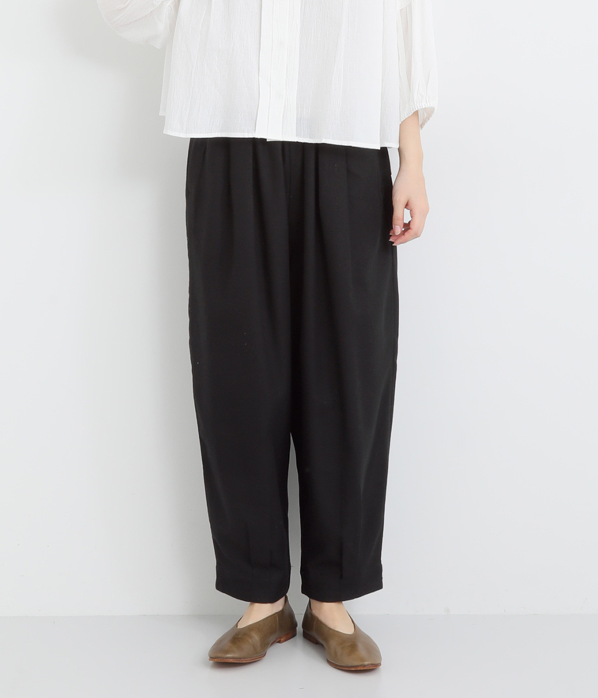 レーヨンリネンバルーンパンツ