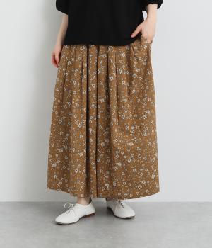 コットン花柄プリント　ワイドパンツ