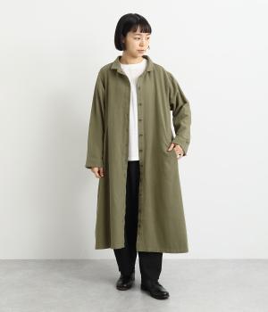 コットンリネン綾織コート