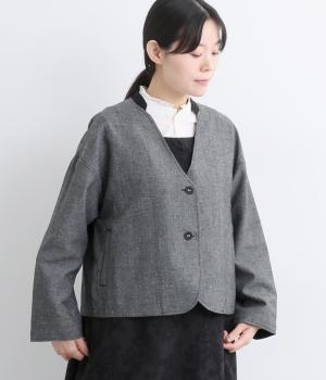 ツイード調平織ジャケット