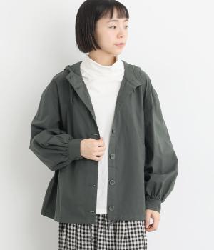 コットン平織ジャケット(チャコール-F)