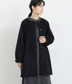 ビーバークロス　袖タックミドル丈コート(ブラック-F)