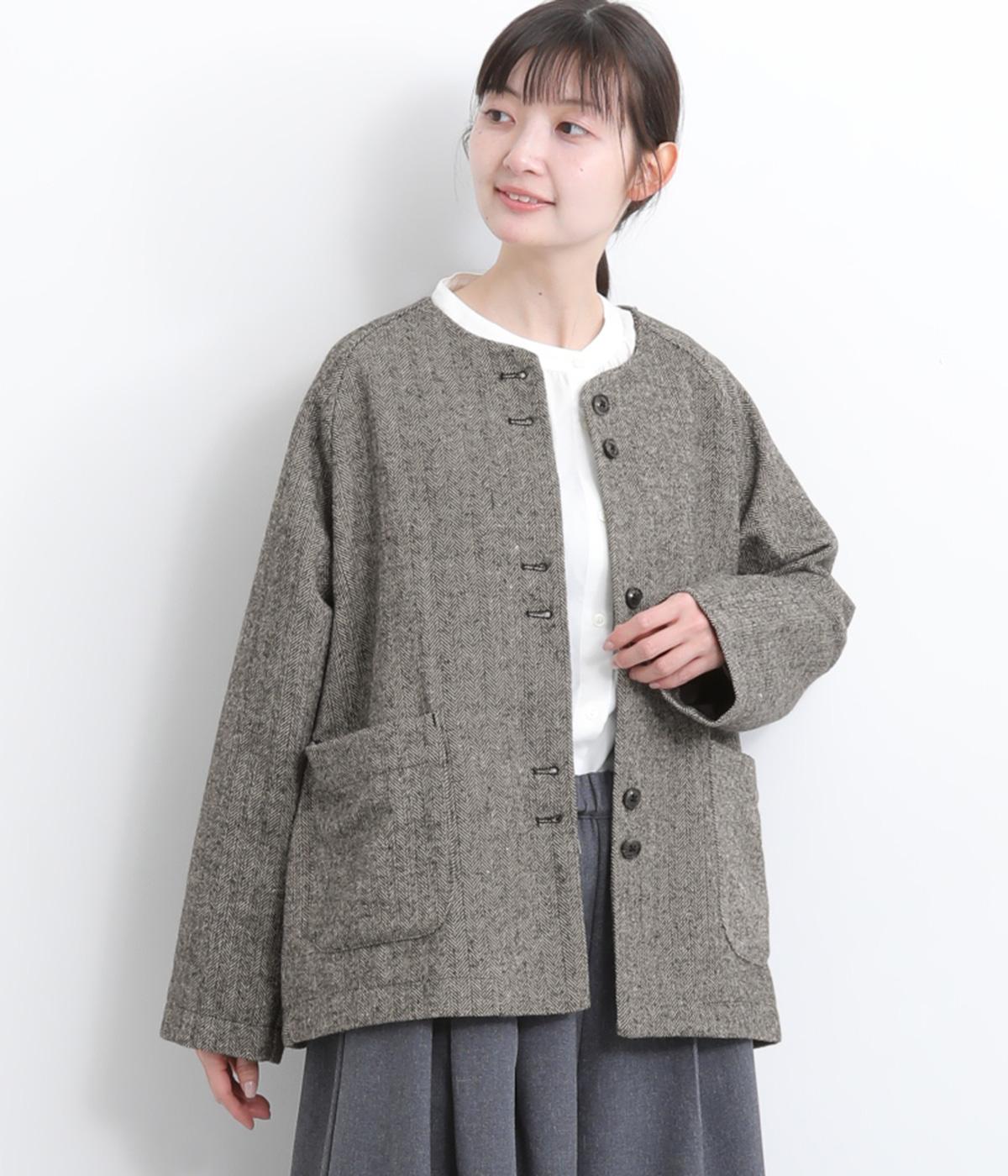 ヘリンボーンジャケット(ブラック-F)