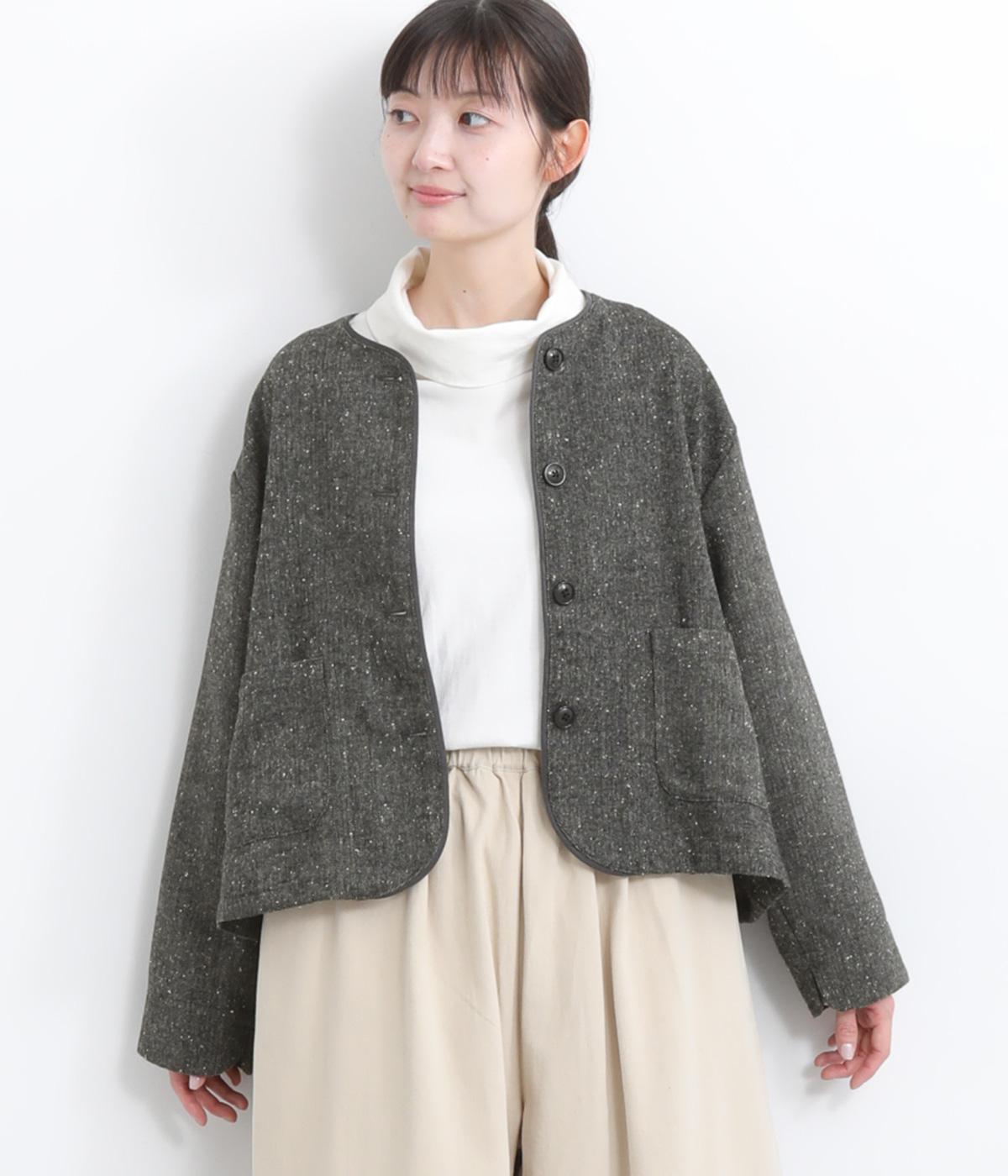 ネップ入り起毛ジャケット(グレー-F)