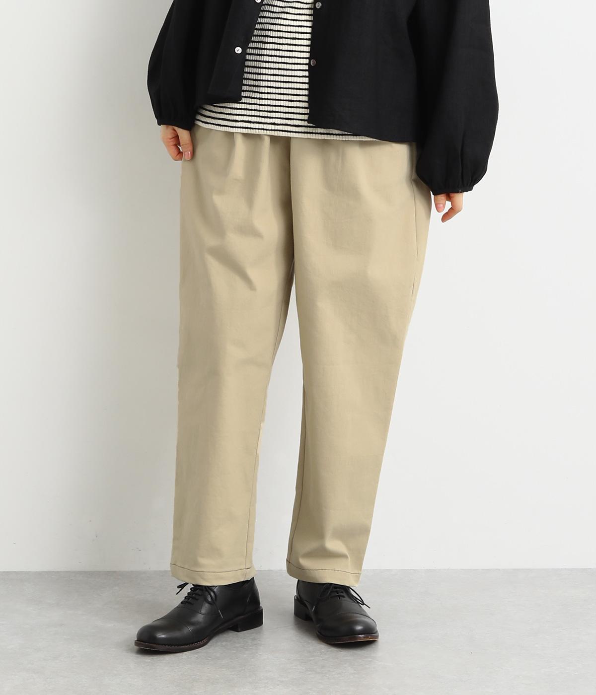 コットンストレッチツイルパンツ(ベージュ-F)