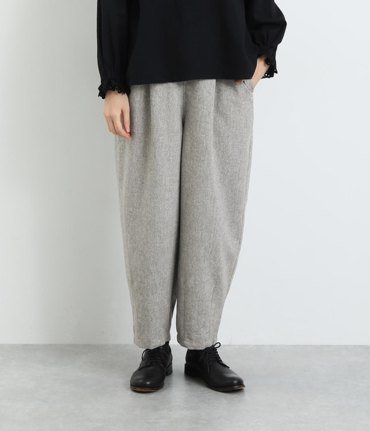 ツイード調平織 裾タックパンツ（le ciel）の商品詳細