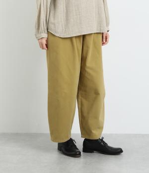 コットンツイル微起毛ゆったりパンツ(ベージュ-F)