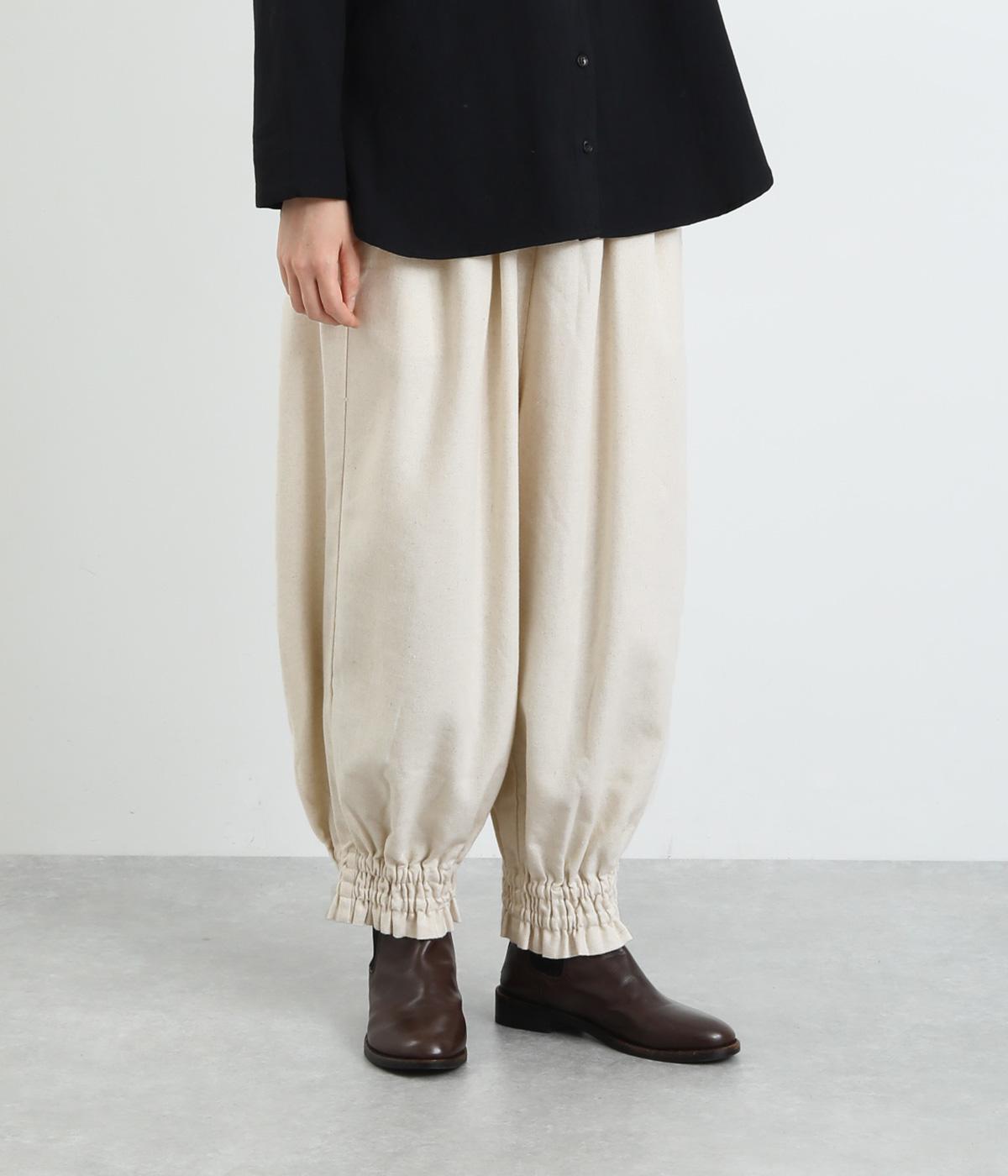 レーヨンリネンコットン綾織　裾絞りパンツ(キナリ-F)