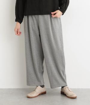 コットン混ジャージーカットソー　テーパードパンツ(グレー-F)