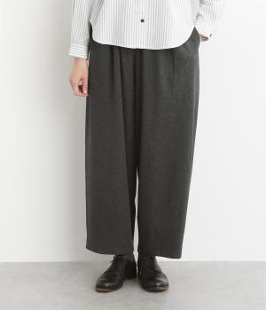 コットン混ジャージーカットソー　テーパードパンツ(チャコール-F)