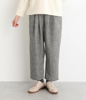 コットンウール混グレンチェックパンツ
