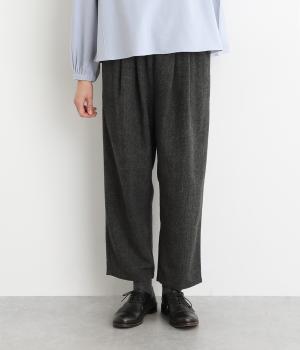 コットンウール混グレンチェックパンツ(チャコール-F)