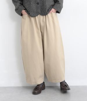 コットンツイルテーパードパンツ(アイボリー-F)