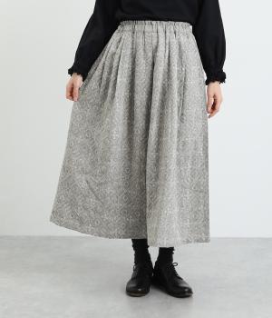 オリジナル北欧パッチワーク風刺繍　スカート