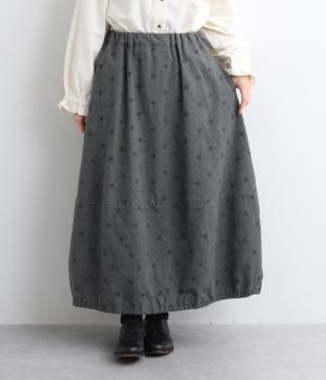 ドット刺繍スカート