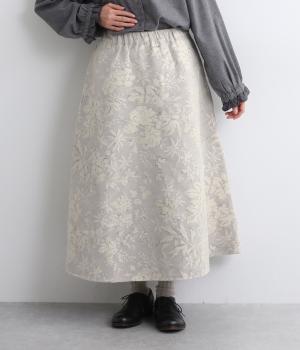シェニールジャカードスカート(グレー-F)