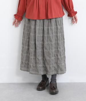 コットンチェックシャーリングスカート