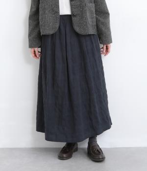 コットンチェックシャーリングスカート(ネイビー-F)