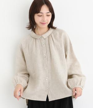 リネン平織ブラウス