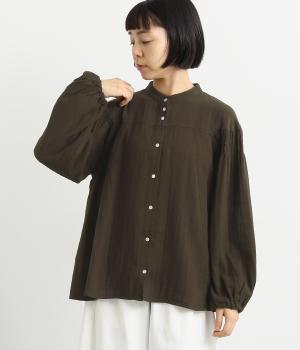 コットンガーゼ ギャザーブラウス