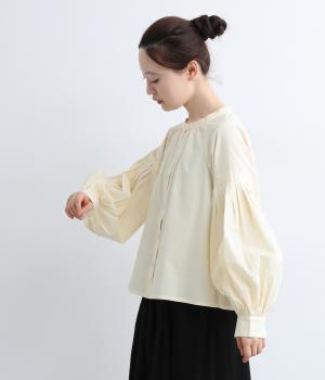 コットン平織ブラウス