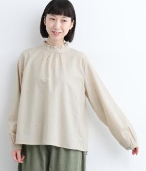 コットンリネン混平織ブラウス