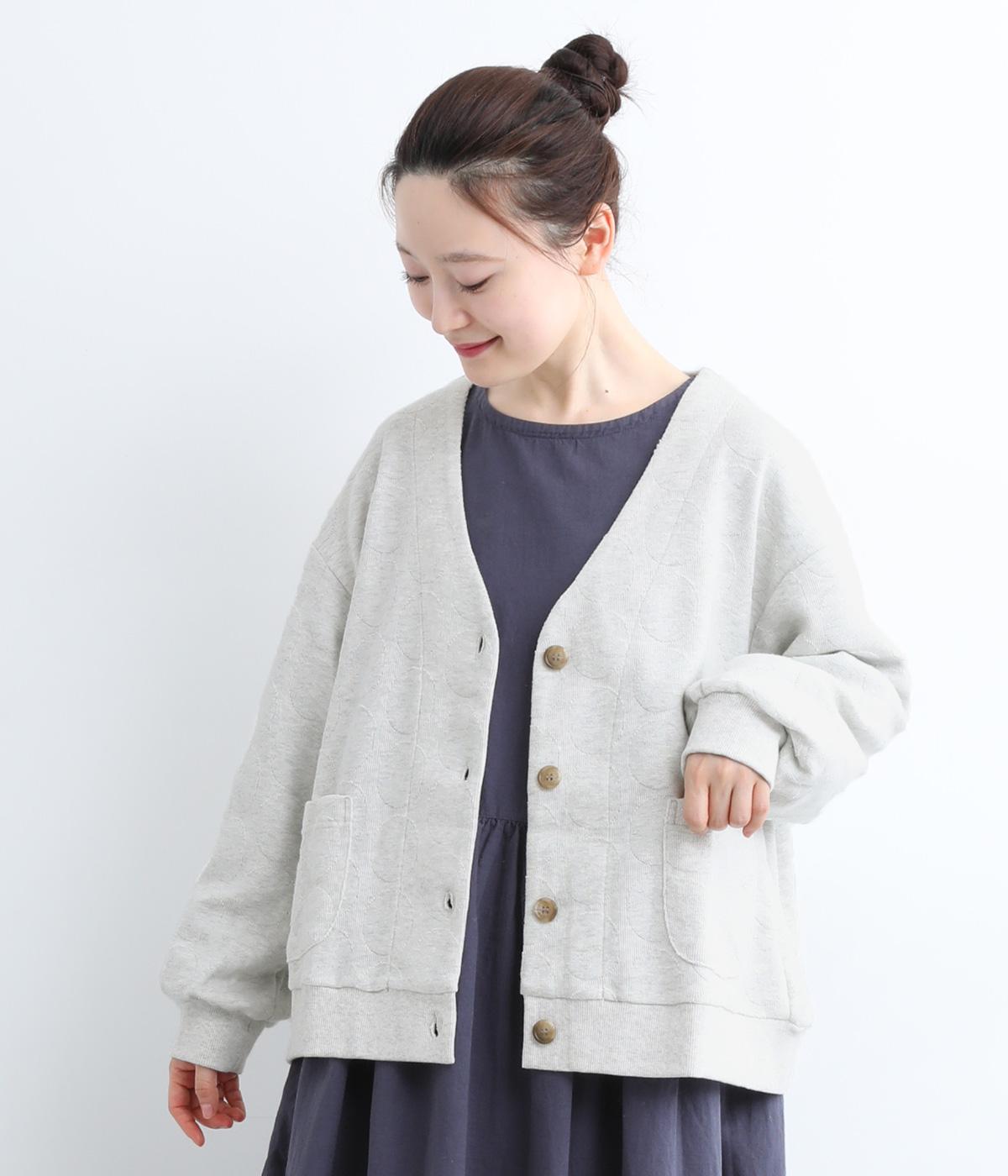 ドットジャカードカットソーカーディガン(オートミール-F)