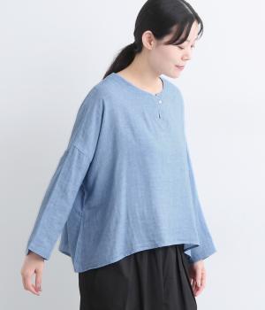 ガーゼシャンブレーブラウス