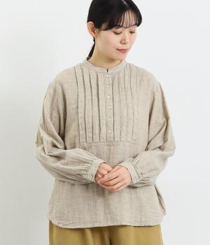 ダブルガーゼ　ヨークタックブラウス