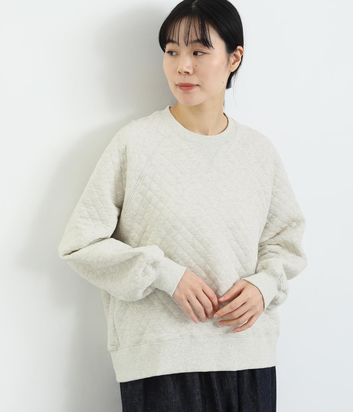コットンニットキルト　プルオーバー(オートミール-F)