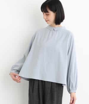 コットンフランネル　バックボタンブラウス