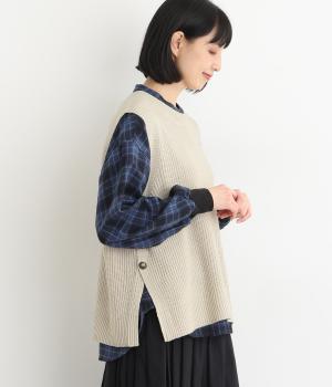 ウール混ニットベスト