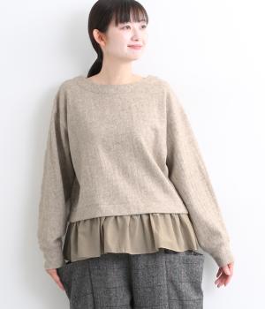 Ｗフェイス起毛　ドッキングプルオーバー