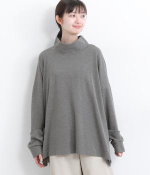 ソフティジャージハイネックチュニックプルオーバー(グレー-F)