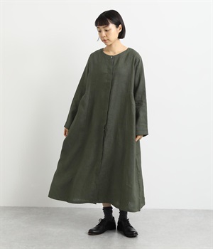 リネン平織ワンピース
