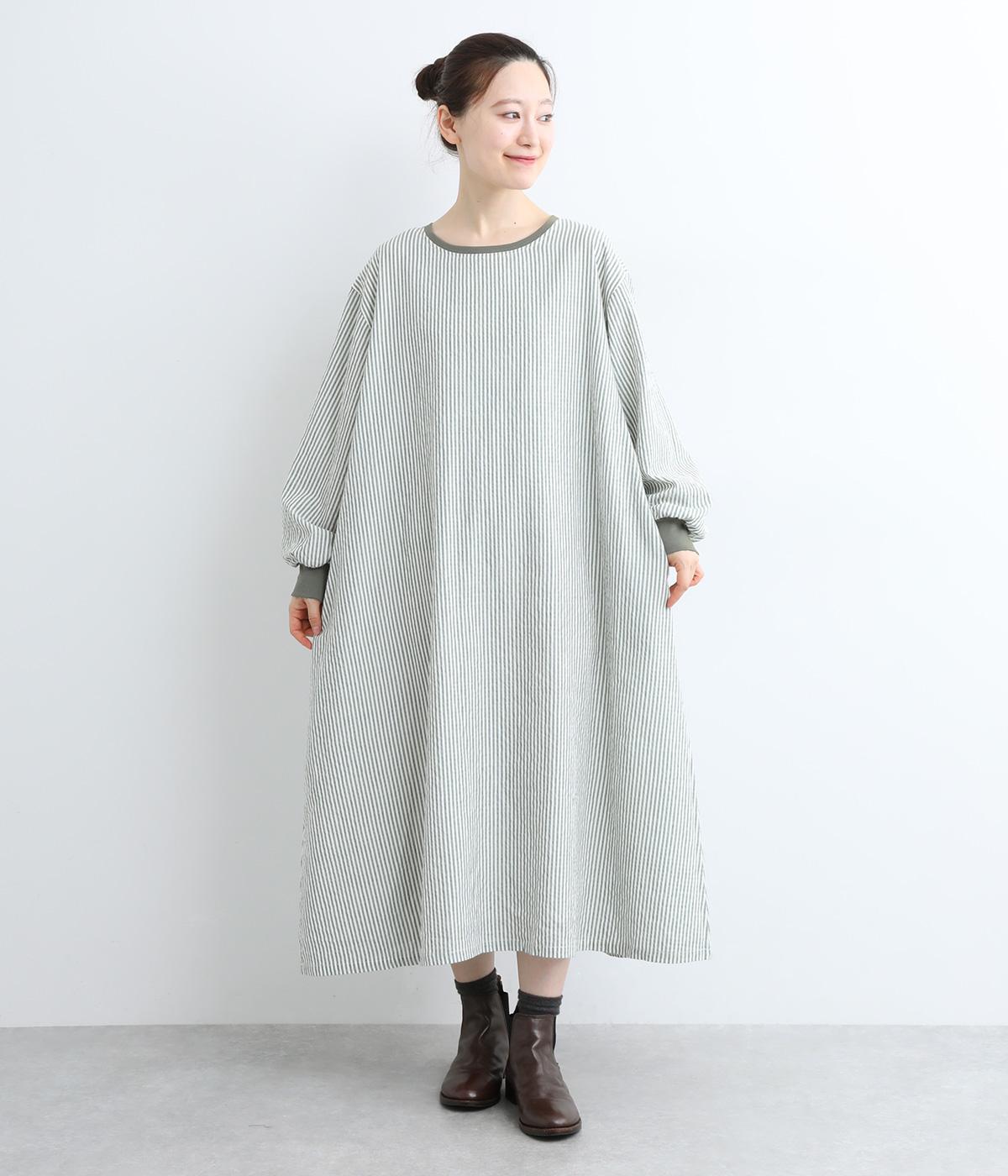 サッカーストライプワンピース(グリーン-F)