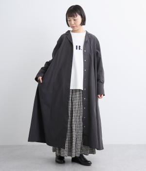 パウダータッチタフタコートワンピース(チャコール-F)