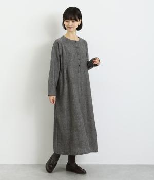 コットン混薄起毛　平織ワンピース