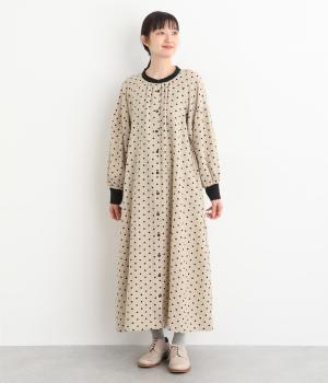 コットンシャンブレードットプリントワンピース(キナリ-F)